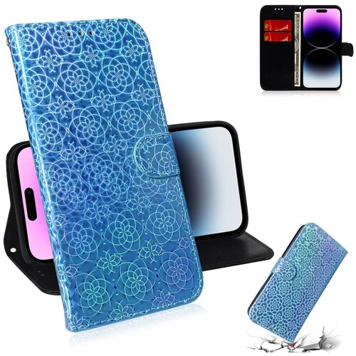  Eleganten etui/ovitek za iPhone 14 Pro Max, Hologram, moder Cene