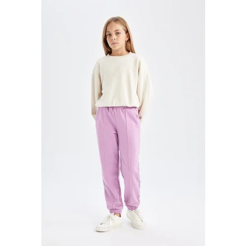 Defacto Girls Basic Plain Jogger Sweatpants with Elastic Waistband