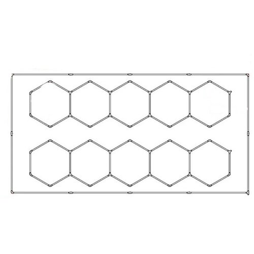  Hexagon LED tube 10 heads light 632W 6500K 4845*2430mm Slike