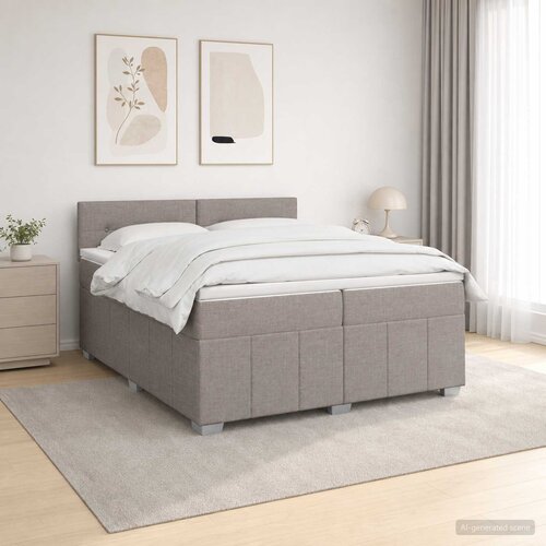  Boxspring krevet s madracem Sivosmeđa 200 x 200 cm Tkanina Smeđesiva 200 x 200 x 88 cm Cijene