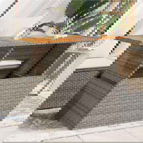  Vrtni stol sivi 100x55x73 cm od poliratana i bagremovog drva Cijene