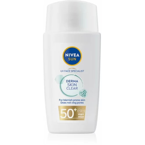 Nivea SUN Derma Skin Clear krema za lice za sunčanje za nesavršenosti na licu SPF 50+ 40 ml