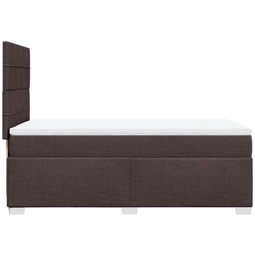  Krevet s oprugama i madracem tamnosmeđi 90 x 200 cm od tkanine Slike