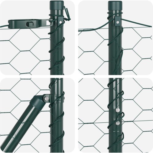 VidaXL hexagonalna ograda Zelena 1.2x10 m Čelik Slike