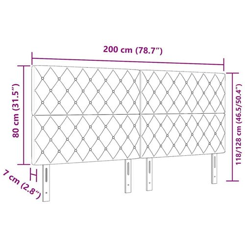  LED glava kreveta S LED lampica Tamnozelena 200 cm Poliester Slike
