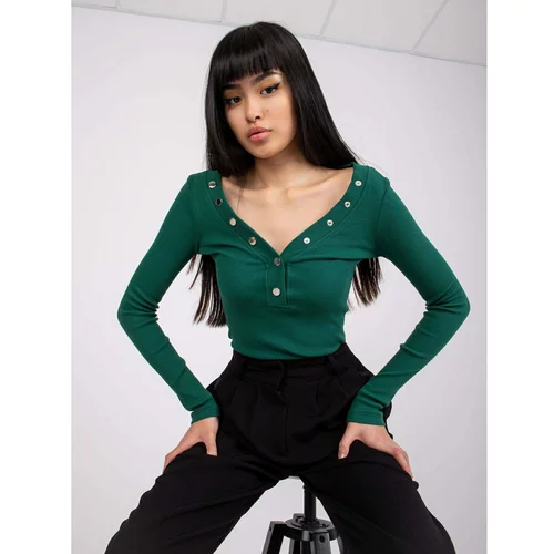 Fashion Hunters Dark green striped Tracy RUE PARIS blouse