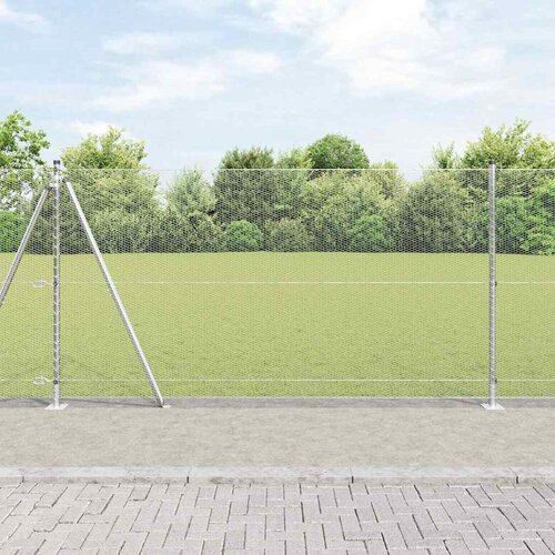  Heksagonalna ograda s betonskom osnovom 50 x 1,2 m Srebrna Cijene