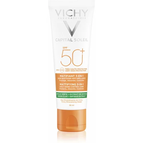 Vichy capital soleil mattifying 3-in-1 SPF50+ mat krema za obraz z visoko uv zaščito 50 ml za ženske