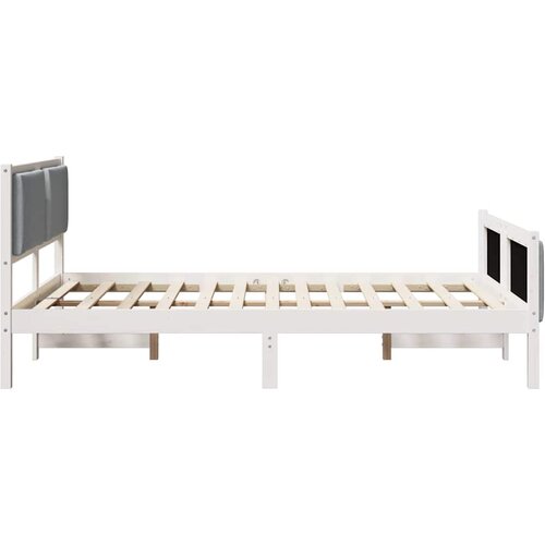  Krevetna konstrukcija Svijetlo siva 140 x 200 cm tkanina Bijela Slike
