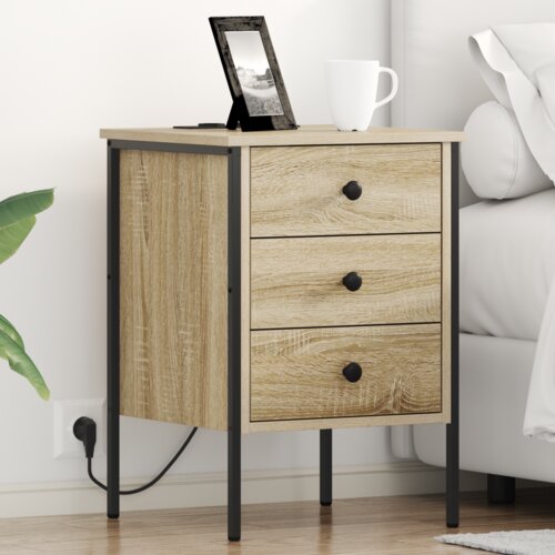VidaXL Noćni ormar sonoma hrast 42 x 41 x 61 cm Konstruirano drvo Slike