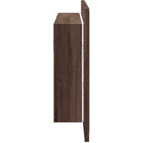  LED kupaonski ormarić s ogledalom boja hrasta 80x12x45 akrilni Slike