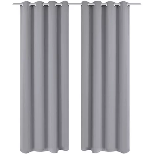  2 kosa sivih zaves z obročki 135 x 245 cm