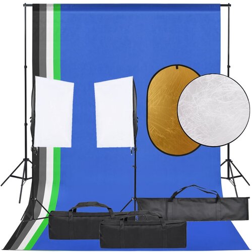 vidaXL komplet za foto studio z lučmi, ozadjem in odbojnikom Cene