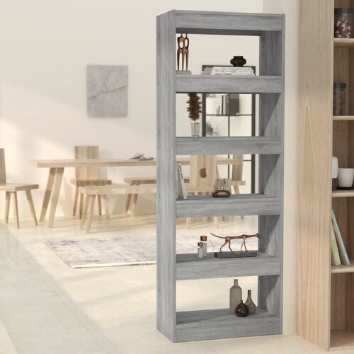  The Living Store Knjižna omara/pregrada siva sonoma hrast 60x30x166 cm - Knjižna Omara, (21431327) Slike