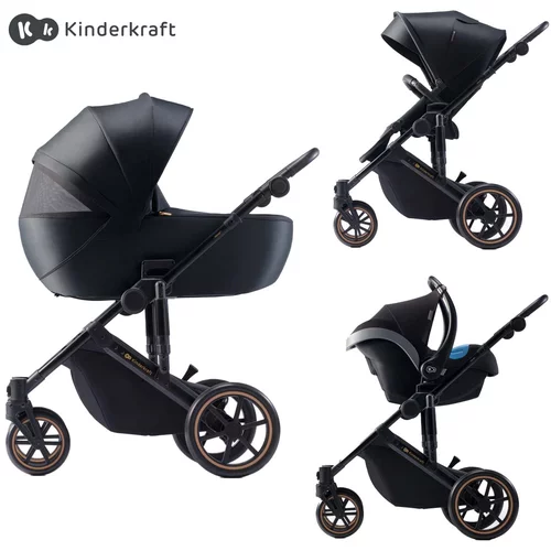 Kinderkraft select otroški voziček 3v1 prime™ 2 venezian black + mink™ pro black