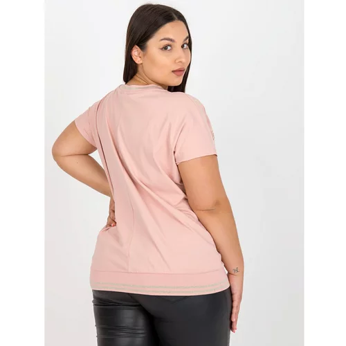 Fashion Hunters Dusty pink plus size blouse with gold print