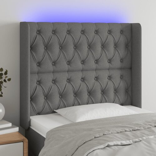  LED uzglavlje tamnosivo 103 x 16 x 118/128 cm od tkanine Cijene