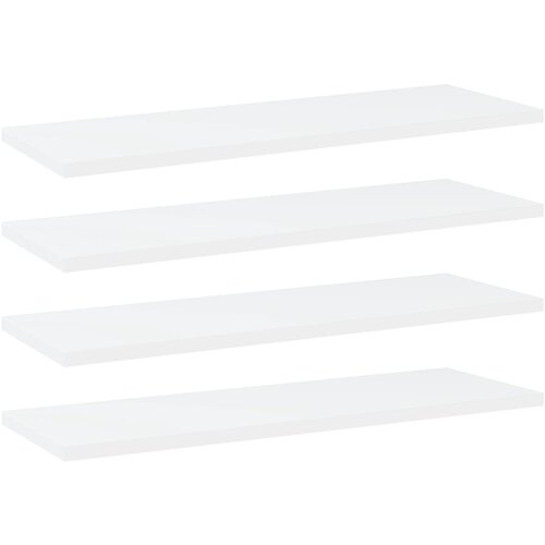 VidaXL Police za knjige 4 kom bijele 60 x 20 x 1 5 cm od iverice Slike