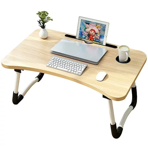 Prenosna zložljiva univerzalna lesena mizica za prenosni računalnik 60cm
