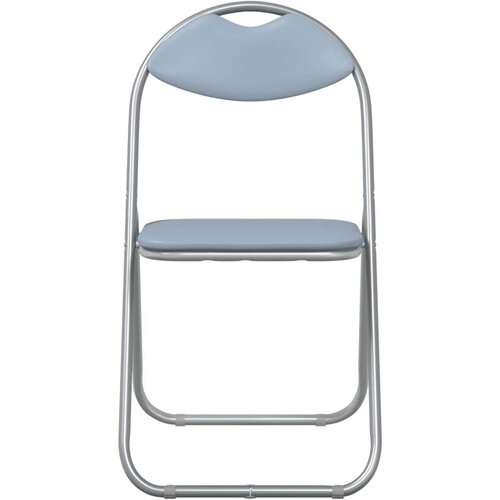  Sklopiva stolica 2 pcs Sivi 48 x 43 5 x 81 cm Lažna koža - Sivi 2 Slike
