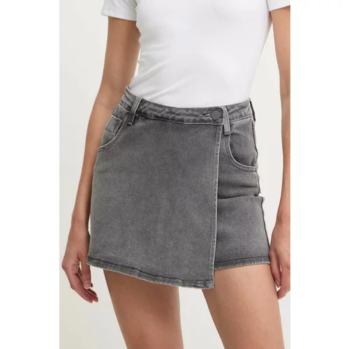 Answear Lab Suknja-hlače od trapera boja: siva, bez uzorka, visoki struk