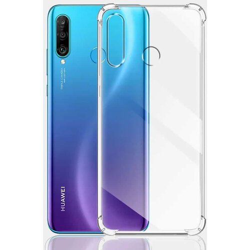 Techsuit Shockproof Clear Silicone prozoren ovitek, odporen na udarce za Huawei P30 Lite / P30 Lite New Edition Slike