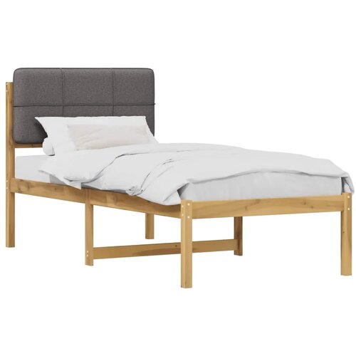  Krevetni okvir s tapiciranim uzglavljem - Bijelo prana i svijetlosiva 90 x 200 cm Slike