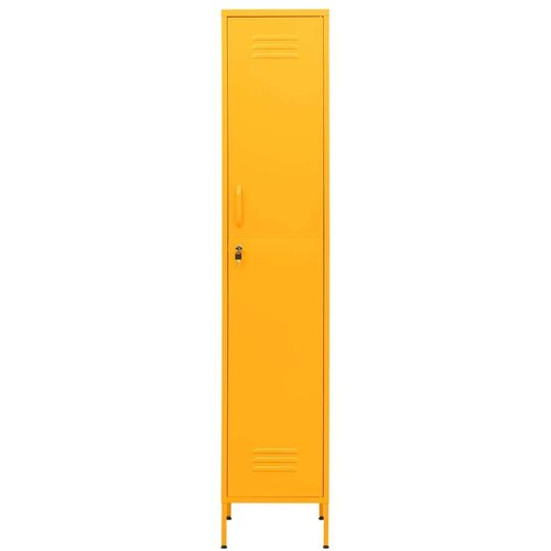 VidaXL Omara s ključavnico gorčično rumena 35x46x180 cm jeklo Slike