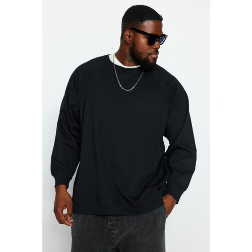 Trendyol Plus Size Sweatshirt - Black - Oversize Slike