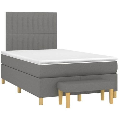vidaXL Krevet box spring s madracem tamnosivi 120 x 190 cm tkanina Cijene