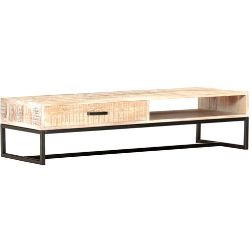  Stolić za kavu bijeli 117 x 50 x 30 cm masivno bagremovo drvo Slike