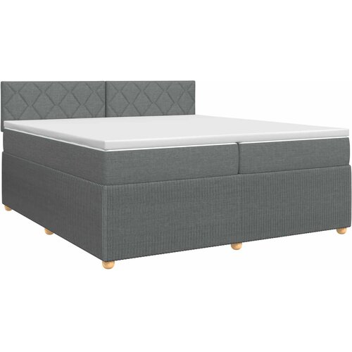  Boxspring krevet s madracem Tamnosiva 200 x 200 cm Tkanina Slike