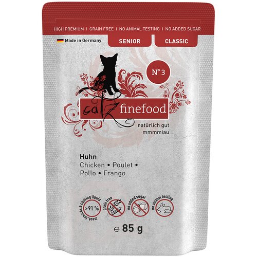  Varčno pakiranje Catz finefood Senior 32 x 85 g - &Scaron;t. 3 Pi&scaron;čanec Cijene