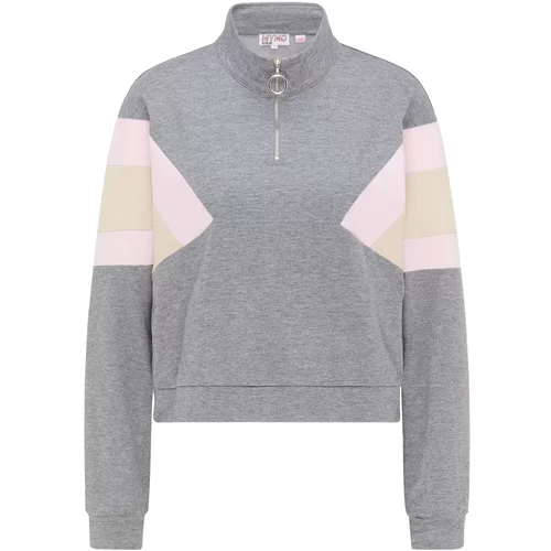 myMo ATHLSR Sportska sweater majica bež / siva melange / pastelno roza