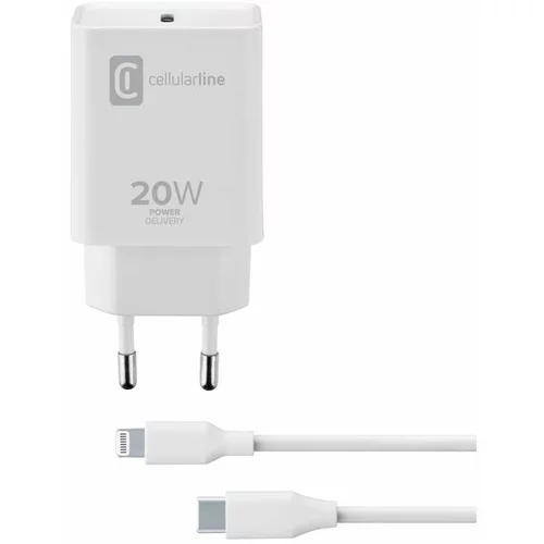 Cellular Line kućni punjač Apple USB-C i kabel C to Lightning 20W