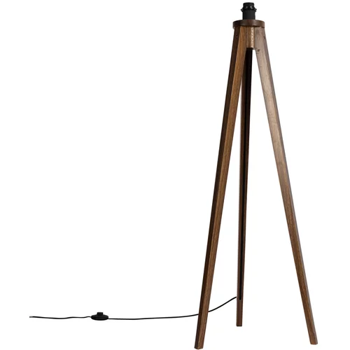 QAZQA Podeželska stoječa svetilka trinožnik iz orehovega lesa - Tripod Classic