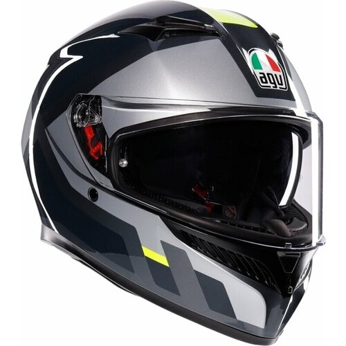 Agv kaciga k3 siv/flu-žut m Slike