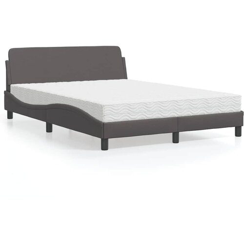  Krevet s madracem Dover sivi 140x200 cm od umjetne kože Cene