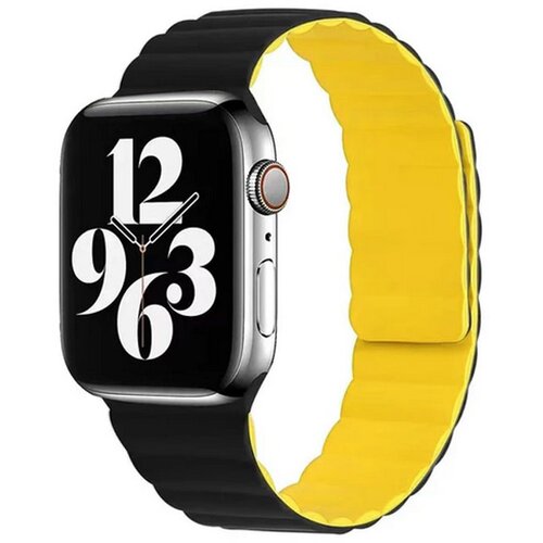  Silikonska narukvica za Apple Watch sa magnetom crno zuta 38/40mm Cene