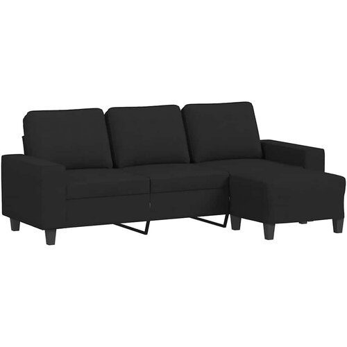  Trosjed s tabureom crni 180 cm od tkanine Slike