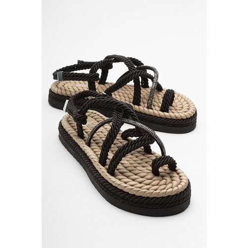 LuviShoes PRINC Women's Sandals with Black Stones Slike