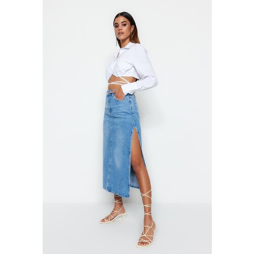 Trendyol Skirt - Blue - Maxi Slike