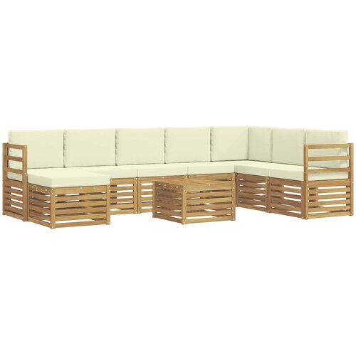  Set vanjskih sofa 9 kom. Bijela i krem Poliester Slike