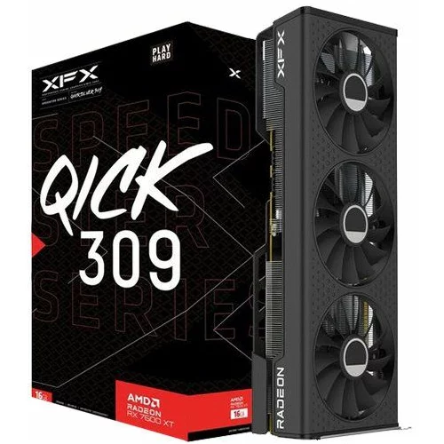XFX SPEEDSTER QICK309 RADEON RX 7600XT QICK Gaming grafična kartica with 16GB GDDR6 HDMI 3xDP, AMD RDNA 2 - RX-76TQICKBP