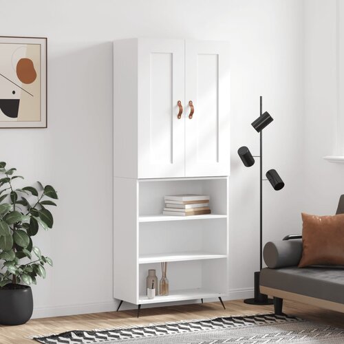  Visoka komoda bijela 69,5x34x180 cm konstruirano drvo Cijene