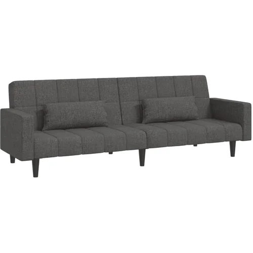 MAISON CHIC kavč - Sofa - Kanape dvosed z ležiščem in dvema blazinama temno sivo blago, (21727922)