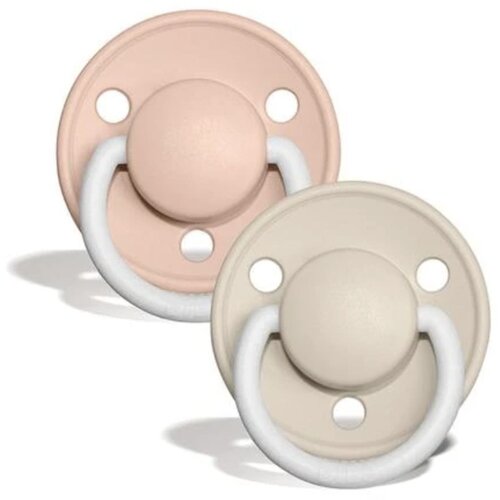 Bibs tolažilna duda - silikon De lux nočna z okroglim cucljem 0-36 m 2/1 blush/vanilla Cene