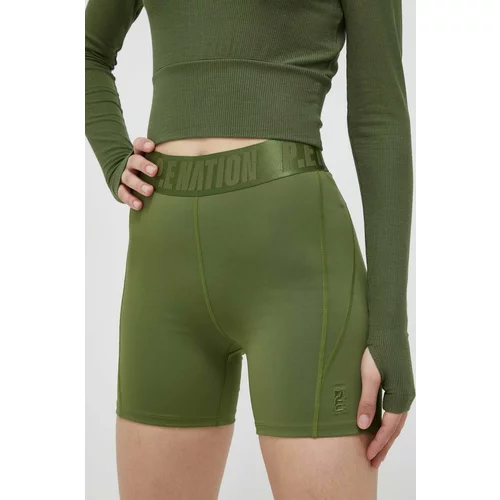 P.E Nation Kratke hlače za trening Backcheck boja: zelena, glatki materijal, visoki struk