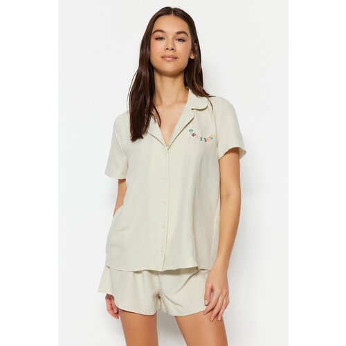 Trendyol Pajama Set - Brown - Plain Slike