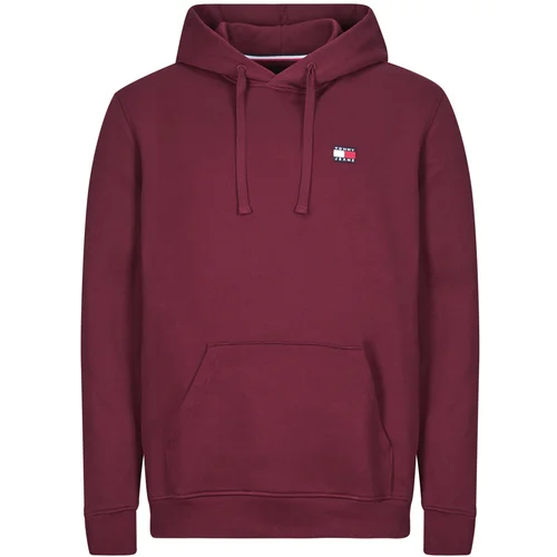 Tommy Jeans Puloverji TJM REG BADGE HOODIE EXT Bordo